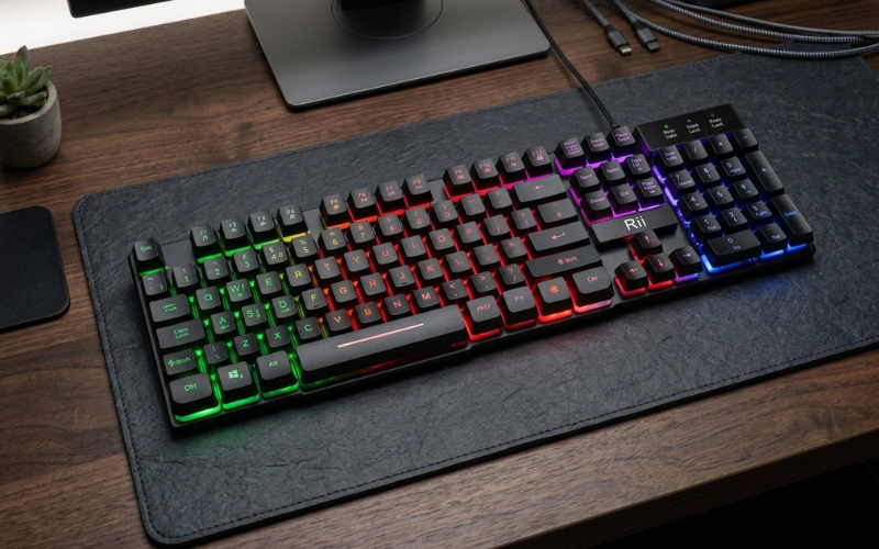 Rii RK100+ Multiple Color Rainbow Keyboard